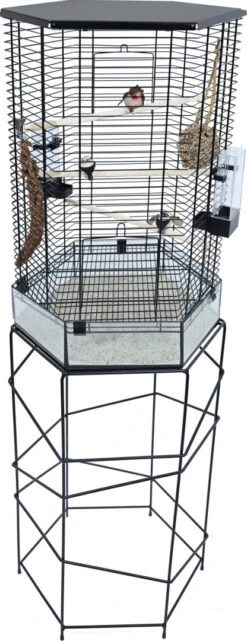 Inter-Zoo Vogelkooi Vision Hexo Zwart -Dierenwereld Aanbiedingen Winkel 0085010 0085012
