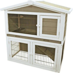 Boon Konijnenhok Met Plastic Lade En Ren Grijs/wit 101 Cm