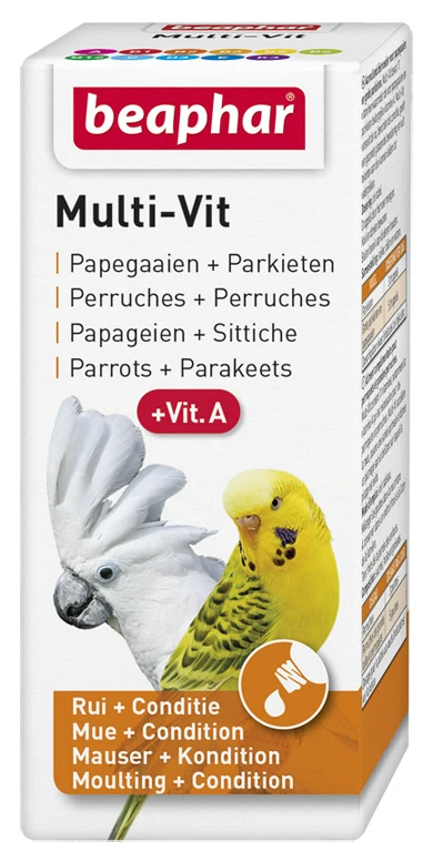 Beaphar Multi-Vit Papegaaien + Grote Parkieten 20 Ml 1 Beaphar Multi-Vit Papegaaien + Grote Parkieten 20 Ml