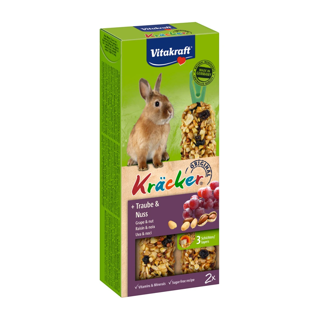 Vitakraft Kräcker Original Konijn - Druif En Noot 2 St 1 Vitakraft Kräcker Original Konijn - Druif En Noot 2 St