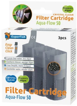 SuperFish Aqua-Flow 50 Crystal Clear Cartridge 3 St