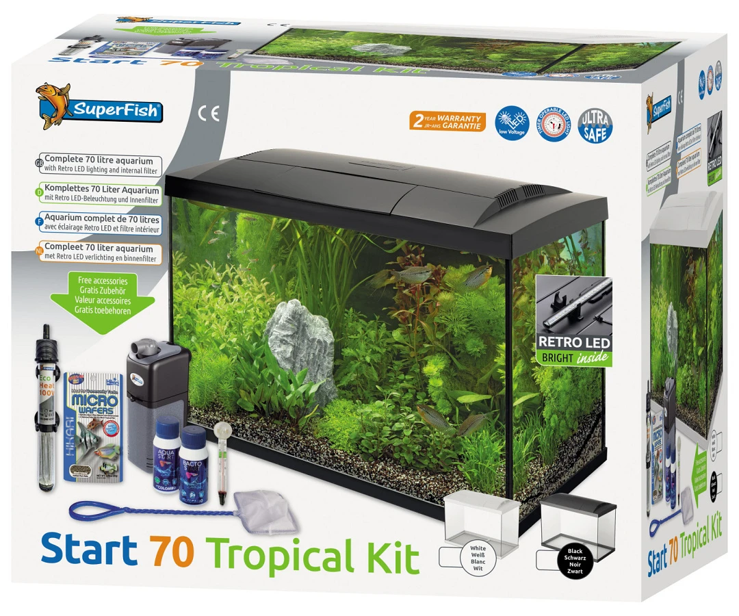 SuperFish Aquarium Start 70 Tropical Kit Zwart 2 SuperFish Aquarium Start 70 Tropical Kit Zwart - Afbeelding 2